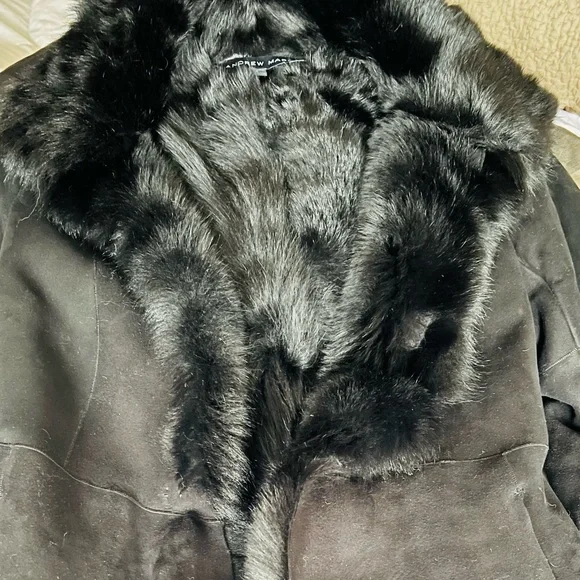 Andrew Marc Long haired shearling (genuine fur) black size Small - Picture 2 of 7